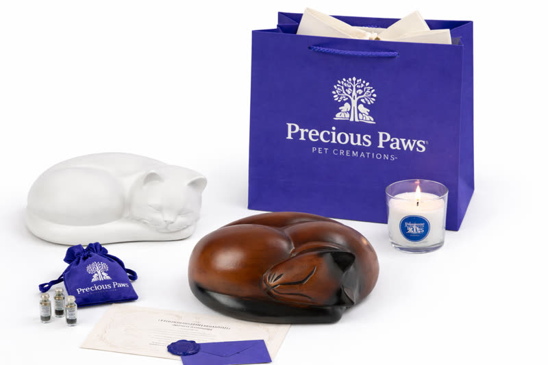 Sleeping Cat Urn Package